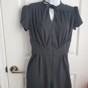 Cute Black Vintage Polyester Romper, Size Small
